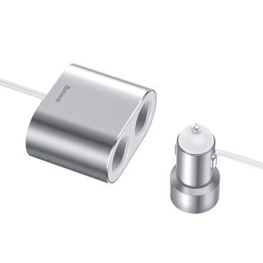 Distribútor vozidla 2x Lighter Hviezd 80W 2X USB-A 3.1A - striebro