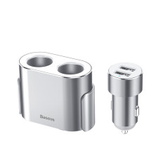 Bildistributør 2x Nest Lighter 80W 2X USB-A 3.1A - Sølv