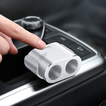 Distribuidor de carro 2x Ninho mais leve 80W 2x USB-A 3.1A - Prata