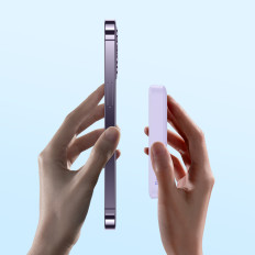 PowerBank magnētiskā indukcija 10000MAH 20W + USB-C kabelis - violeta