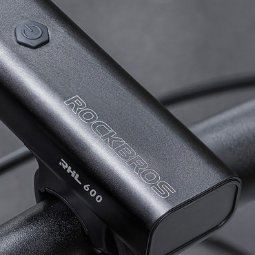 Lampe à vélo avant avec lampe de poche blanche 600LM IPX6 USB-C - Noir