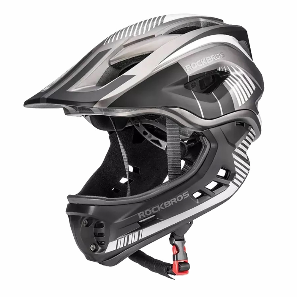 Casco da ciclismo MTB Bambini con mascella rimovibile Dimensioni L - Grigio