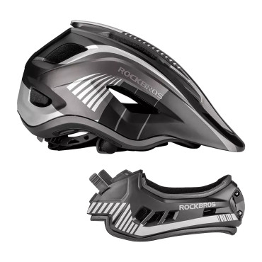 Casco de ciclismo MTB Niños con mandíbula desmontable Tamaño L - Gris