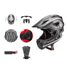 Ciclismo Capacete MTB Crianças com Destacle Destacável Tamanho L - Gray