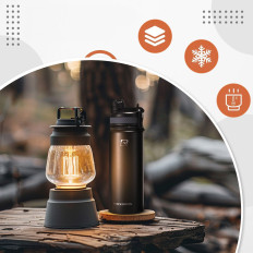 Fahrradwasserflasche Flasche für Getränke Edelstahl 530ml - Schwarz