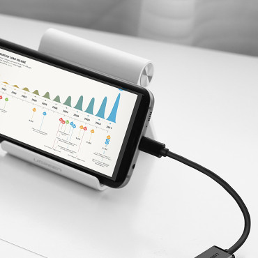 Adapter-sovitin Micro USB (uros) - USB-A (naaras) OTG Flat 0.15m - musta