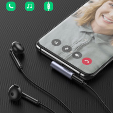 Adapterin kulma-audionauha (uros) - minijack 3.5mm (Nainen) - harmaa