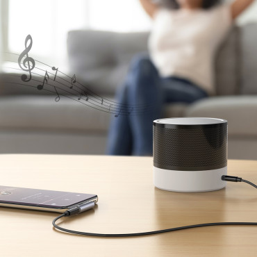 Adapter kutni audio audio adapter (muški) - MiniJACK 3.5mm (Žensko) - sivo