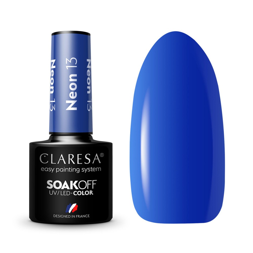 Vernis à ongles hybride NEON 13 CLARESA - Bleu Néon 5g — ensemble présenté