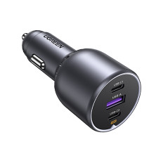 130W 2x USB-C 1x USB-Autolaturi - harmaa