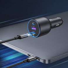 130W 2X USB-C 1X USB-A AUTOMOBILOVACIA - GRAY