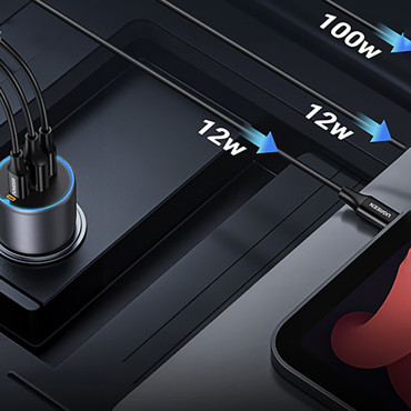 130W 2X USB-C 1X USB-A AUTOMOBILOVACIA - GRAY