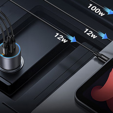 130W 2X USB-C 1X USB-A AUTOMOBILOVACIA - GRAY