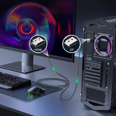 Cavo DisplayPort Cable - HDMI 4K 60Hz 3m - Grigio