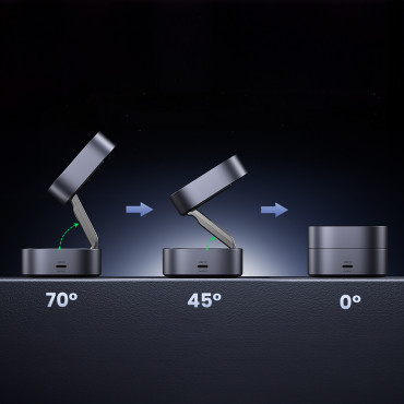 3IN1 Indukčná nabíjačka Magsafe Qi na telefóne Slúchadlá s USB-C port - čierna
