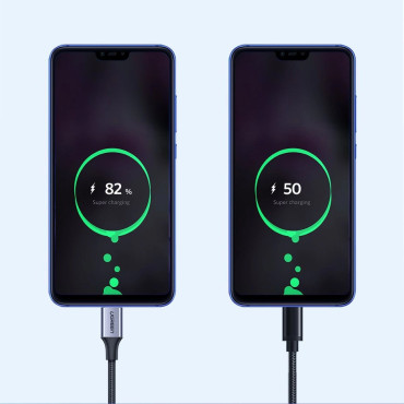 Cable USB-A de cable - USB-C QC 3.0 3A 1.5m - gris