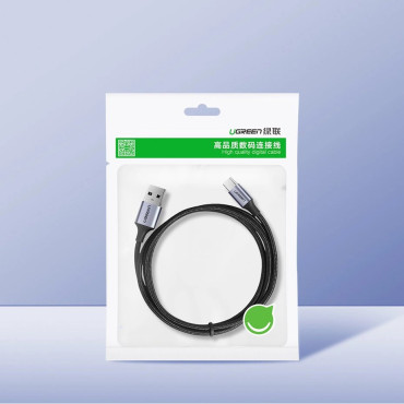 Cable USB-A de cable - USB-C QC 3.0 3A 1.5m - gris