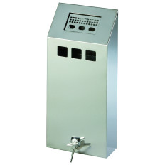 Machine ashtray with removable container closed with a wrench stainless steel 1.5l