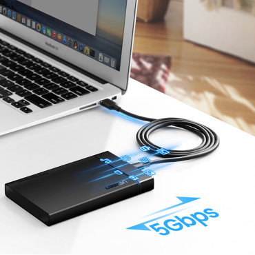 Kaapeli USB-A 3.0 -kaapeli - USB-C 3A 0.5m - musta