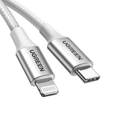Cabo USB-C de cabo - iPhone Lightning MFI 1M - Prata