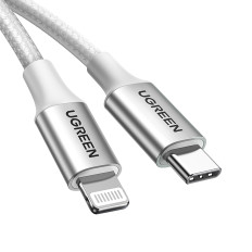 Kabel USB-C-kabel - IPhone Bliksem MFI 1M - Zilver