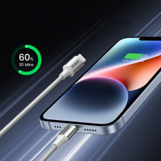 Kabel USB-C-kabel - IPhone Bliksem MFI 1M - Zilver