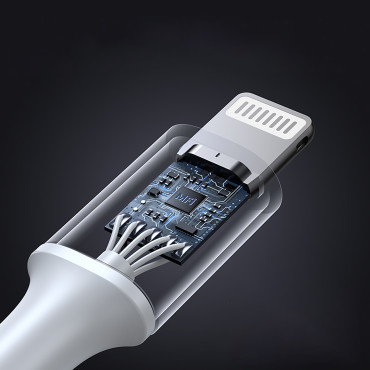 Kabel USB-C-kabel - IPhone Bliksem MFI 1M - Zilver