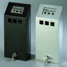 Cenicero de pared con contenedor extraíble cerrado con negro 1.5L