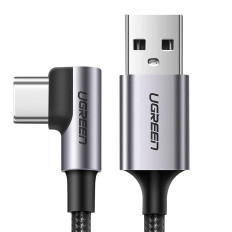Kaabli nurk-juhe USB-A - USB-C 3A 3M - hall