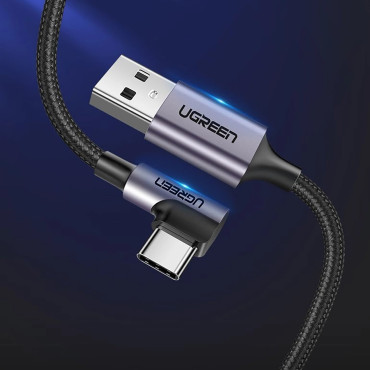Cavo ad angolo del cavo USB-A - USB-C 3A 3M - Grigio