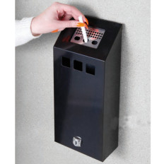 Muur asbak met verwijderbare container gesloten met zwart 1.5L