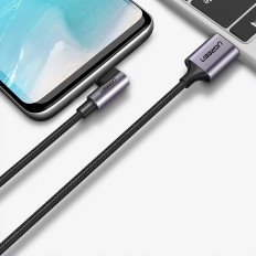 Cable Angle Cord USB-A - USB-C 3A 3M - Gray