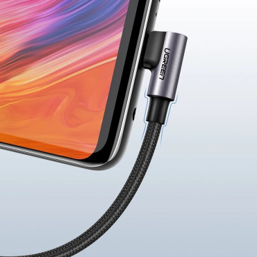 Kaabli nurk-juhe USB-A - USB-C 3A 3M - hall