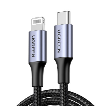 Kabeļu kabelis iPhone zibens - USB-C 2.0 MFI 1m - pelēks