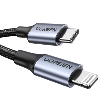 Kabeļu kabelis iPhone zibens - USB-C 2.0 MFI 1m - pelēks