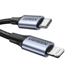 Kabeļu kabelis iPhone zibens - USB-C 2.0 MFI 1m - pelēks