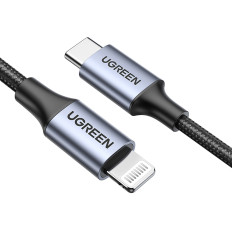 Kabeļu kabelis iPhone zibens - USB-C 2.0 MFI 1m - pelēks