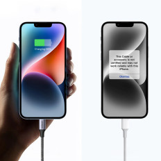 Kabeļu kabelis iPhone zibens - USB-C 2.0 MFI 1m - pelēks