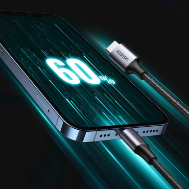 Kabeļu kabelis iPhone zibens - USB-C 2.0 MFI 1m - pelēks