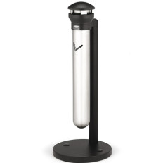 Outdoor-asbak op een stabiele standaard van roestvrij staal. 40cm hoogte 100cm