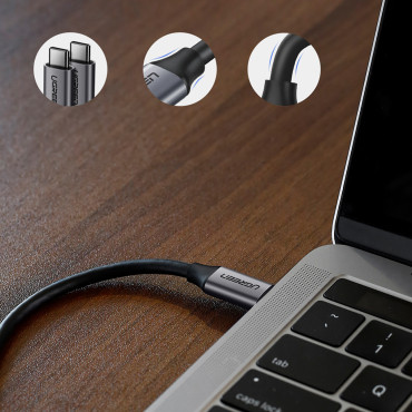 Kabeļu USB-C kabelis 3.1 - USB-C 3.1 1.5m - pelēks