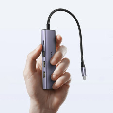 5W1 Náboj USB-C adaptér - USB-C PD / HDMI / 3X USB-A 3.0 - GRAY