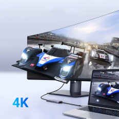 5W1 hub USB-C adapter - USB-C PD / HDMI / 3x USB-A 3.0 - szürke