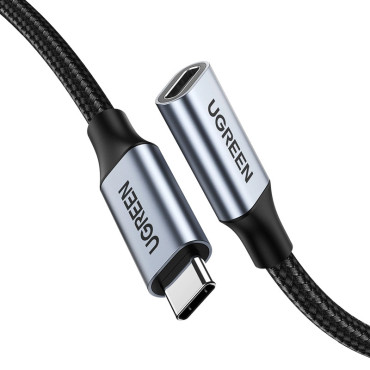 USB-C-kabelforlengelseskabel PD QC 100W 5A 10Gbps 0.5m - Grå