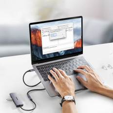 USB-C kabeļu pagarinājuma kabelis PD QC 100W 5A 10Gbps 0.5m - pelēks