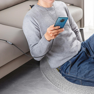 USB-C kabeļu pagarinājuma kabelis PD QC 100W 5A 10Gbps 0.5m - pelēks