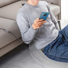 USB-C kabeļu pagarinājuma kabelis PD QC 100W 5A 10Gbps 0.5m - pelēks