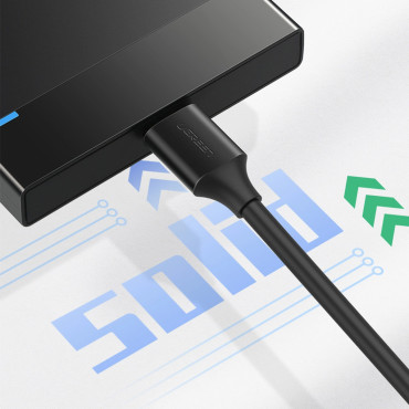 Cable USB-A 3.0 - Micro USB-B 0.5m - negro