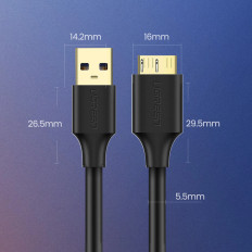 Cable USB-A 3.0 cable - Micro USB-B 0.5m - black