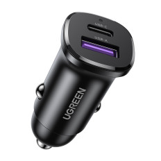 USB-C USB-A 30W car charger - black